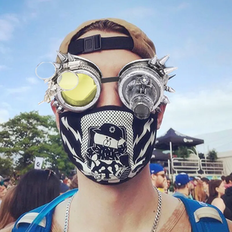 Wholesale Fashion Vintage Welding Cyber Rivet Cosplay Glasses LED Party Sunglasses Gothic Steampunk Sunglasses