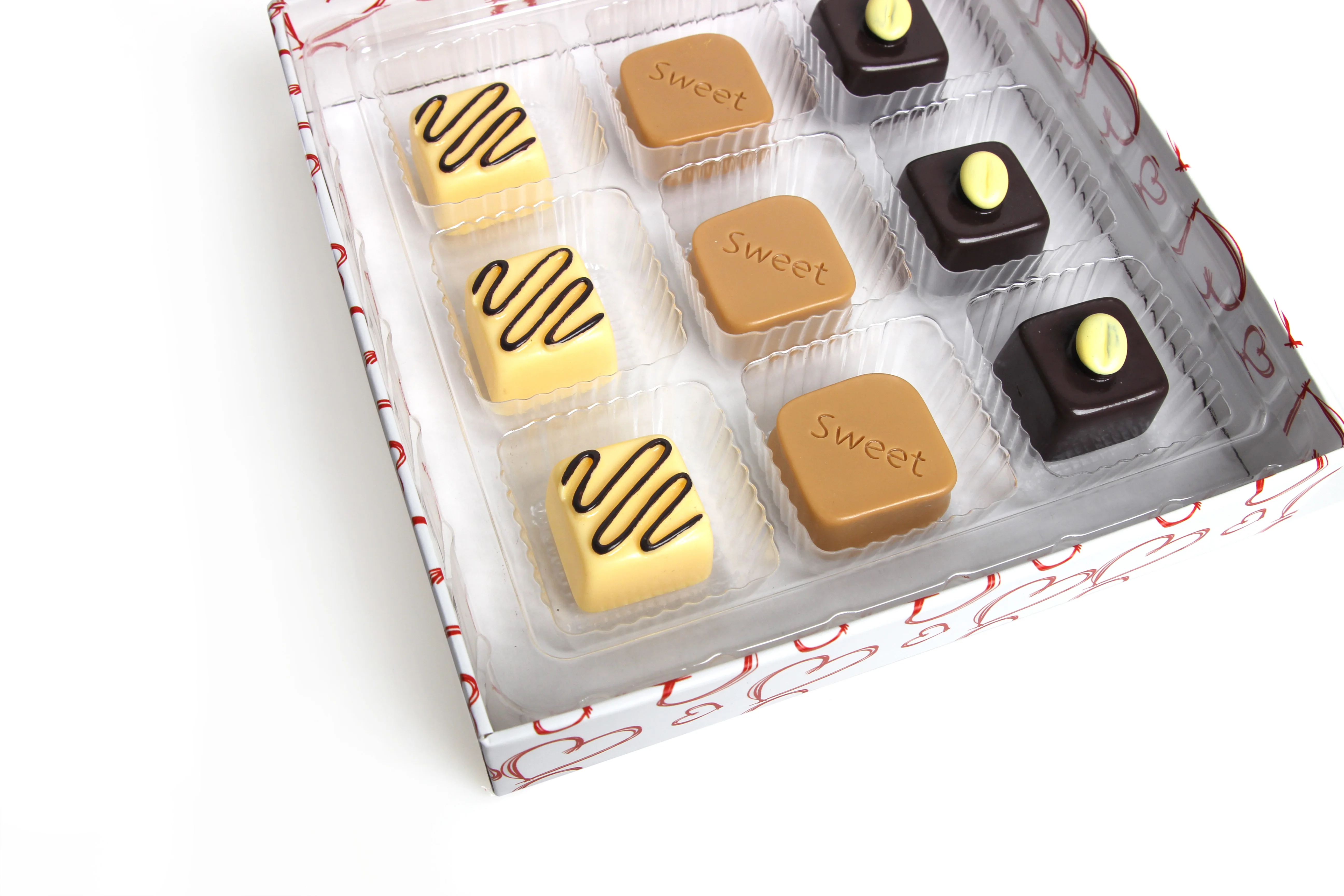 
Custom Transparent Food Tray Box Chocolate Blister Tray Box Packaging Insert Tray 