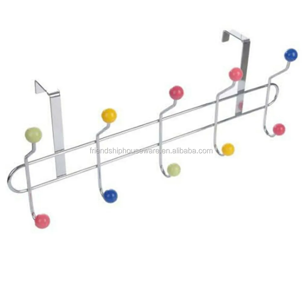 Manufacturer Strong And Durable chrome Multi-Coloured 10 Hook Over Door Hanger