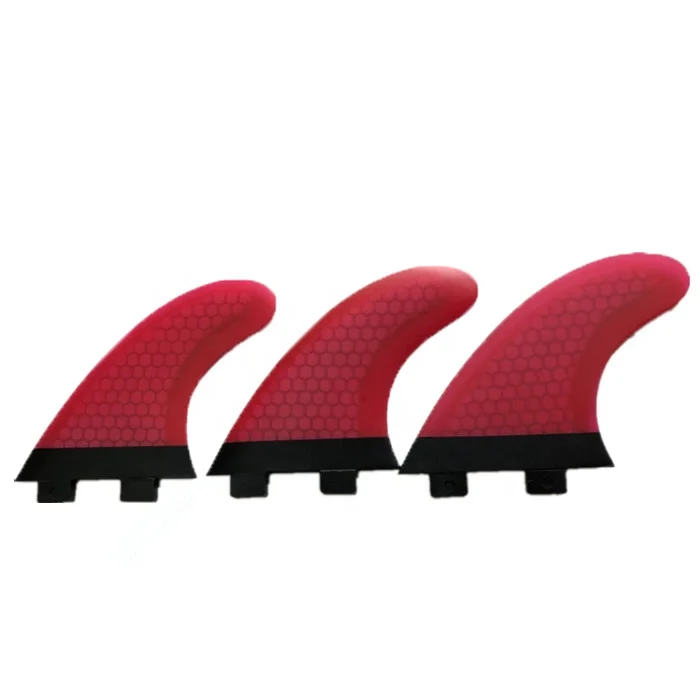Highly polished fiberglass honeycomb jet surf fins G5 triple-set