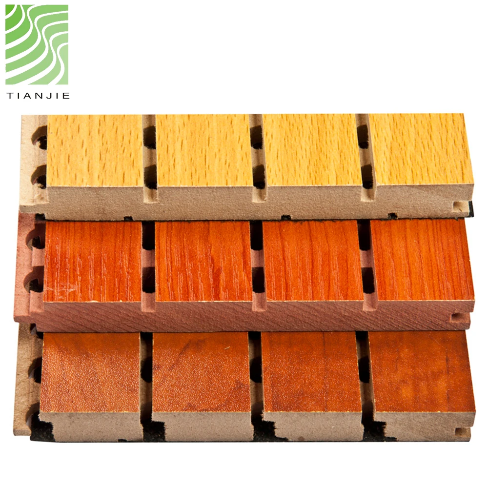 
Tianjie Acoustic panels Factory Gymnasium mdf grooved bamboo acoustic panels 