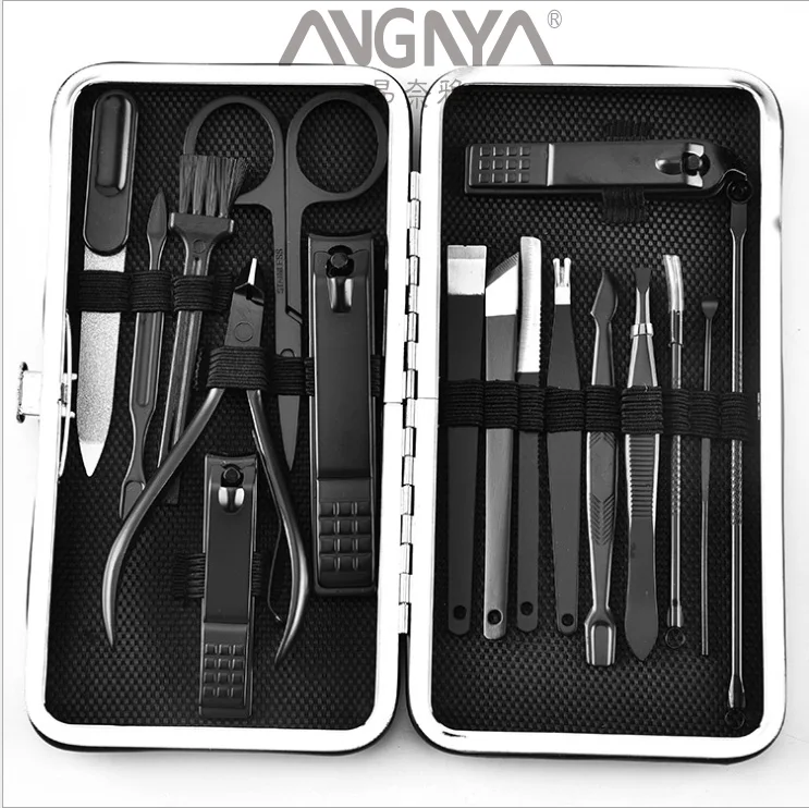 Nail clippers dig ear spoons nail set hand and foot trimmer nose hair scissors stainless steel nail tools