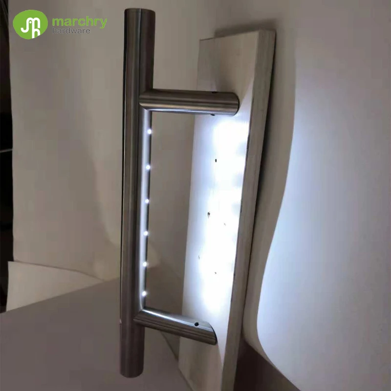 New style big glass door stainless steel entrance LED door pull  handle