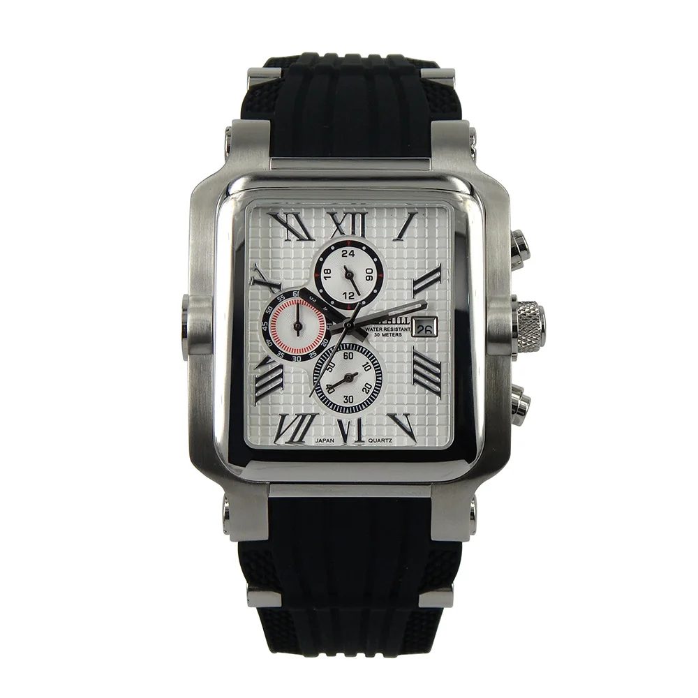 Novelty Square Chronograph Men Western Wrist Watch
