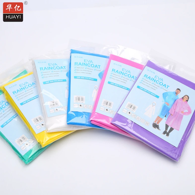 Пользовательский логотип, печатный, перерабатываемый, для взрослых, водонепроницаемый, с капюшоном, EVA, пластиковый дождевик, куртка, унисекс, дешевый, неодноразовый Дождевик-пончо