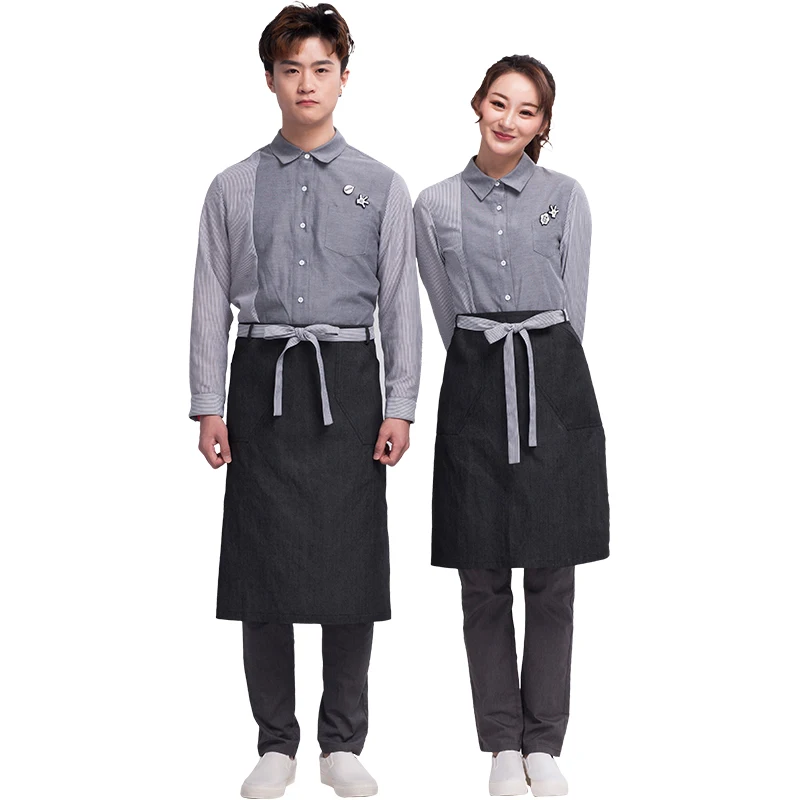 FashionTheme tea restaurant uniform  Wait Staff overalls KTV  Coffee bar work shirts clothes