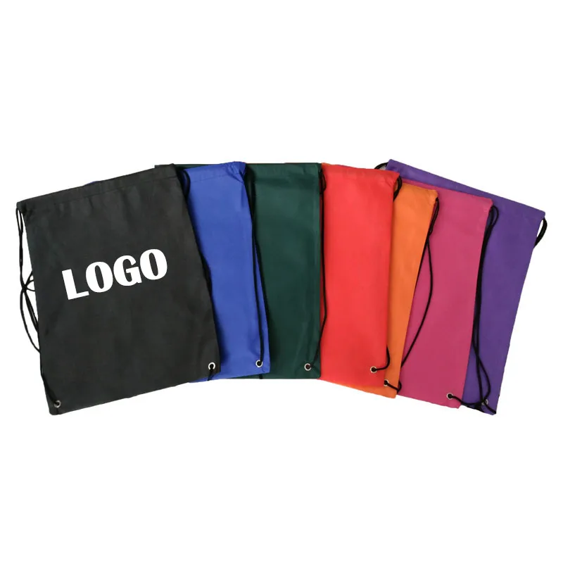 Wholesale Custom logo biodegradable spunbonded non woven fabric drawstring gift bag