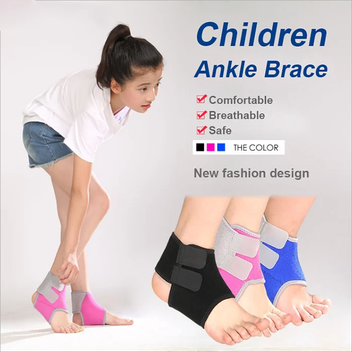Breathable Adjustable Compression Ankle Foot Support Injury Protection Child Ankle Braces for Kids