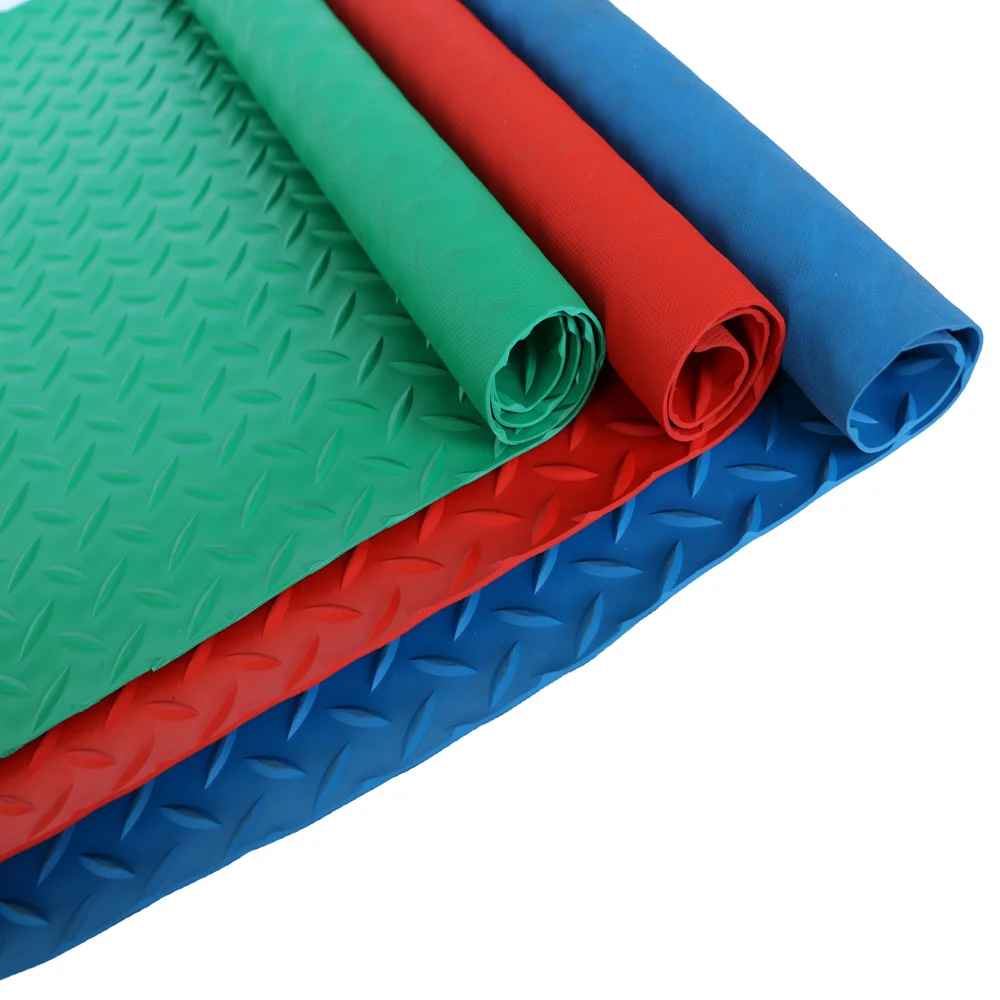 environmental rubber flooring round button color rubber flooring  with sealed plastic film packed