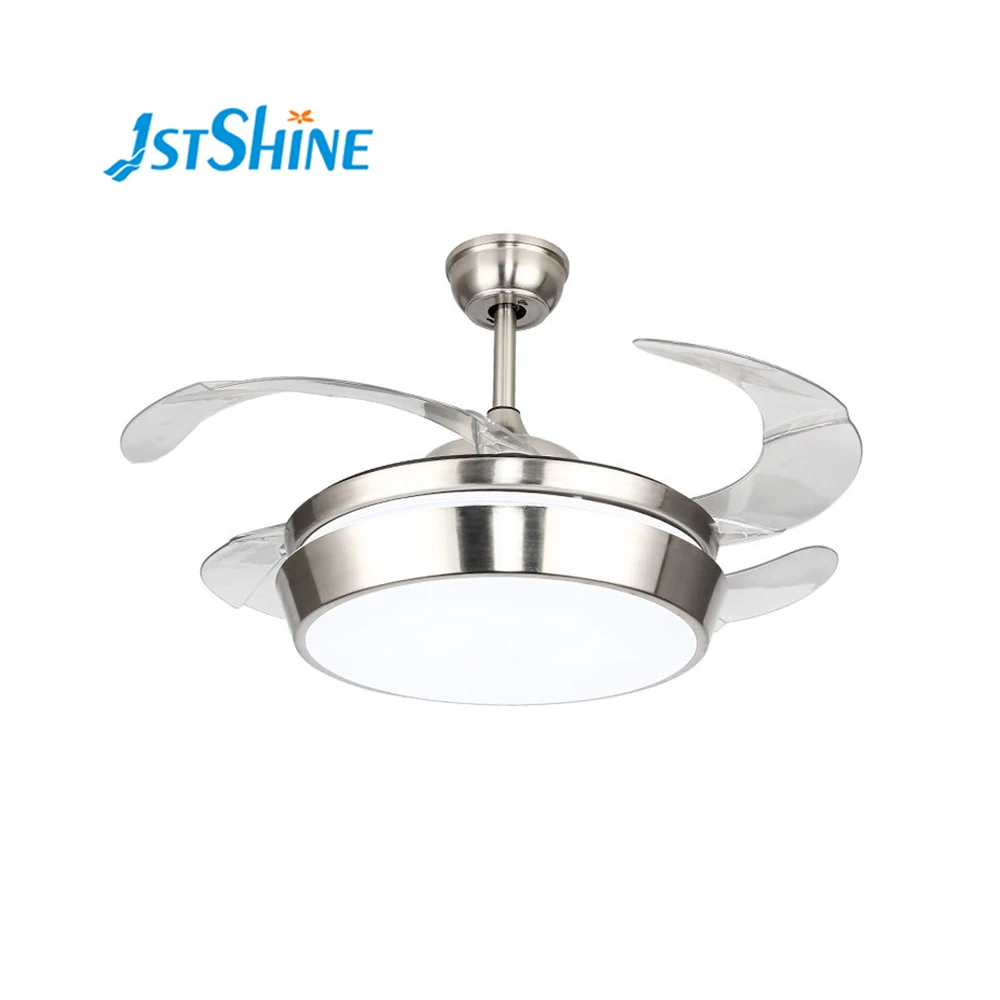 1stshine роскошный Европейский необычный складной прозрачный скрытый клинок Невидимый потолочный вентилятор Светодиодная
