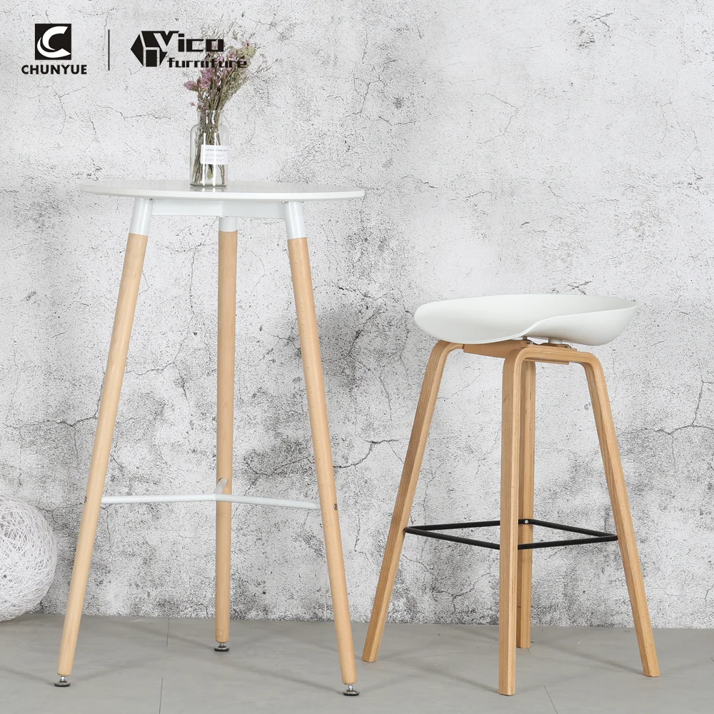 Красивый белый китайский поставщик, деревянные ножки, современный деревянный садовый кухонный стол для завтрака, барный стул, табурет