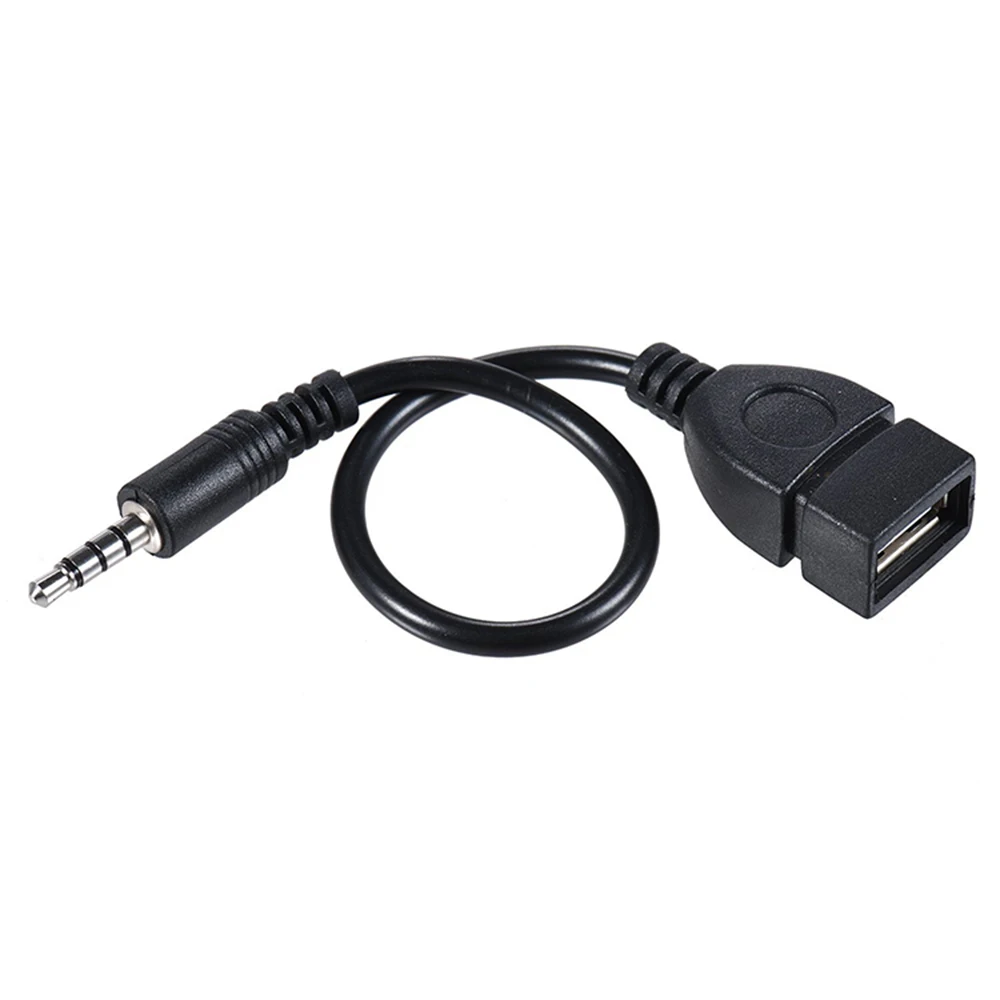 3.5mm Male AUX Audio Plug Jack To USB 2.0 Female Converter Cable Cord Adapter
