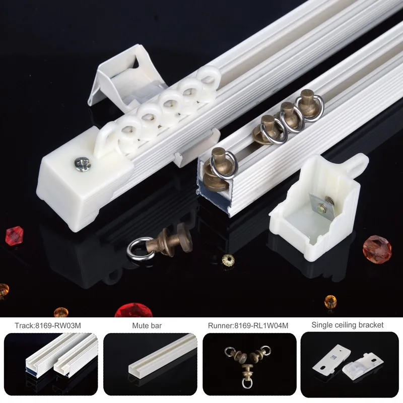 Acrimo curtain rails clips bendable flexible pvc window curtain rail track ceiling bracket bendable curtain track