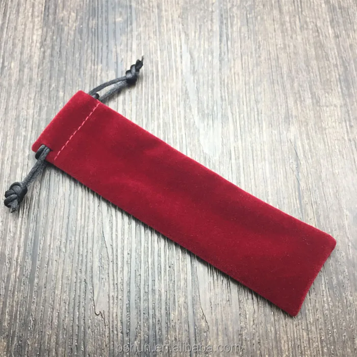 Wholesale Custom Felt Binder Garnet Velvet Smiggle Pencil Pen Pouch