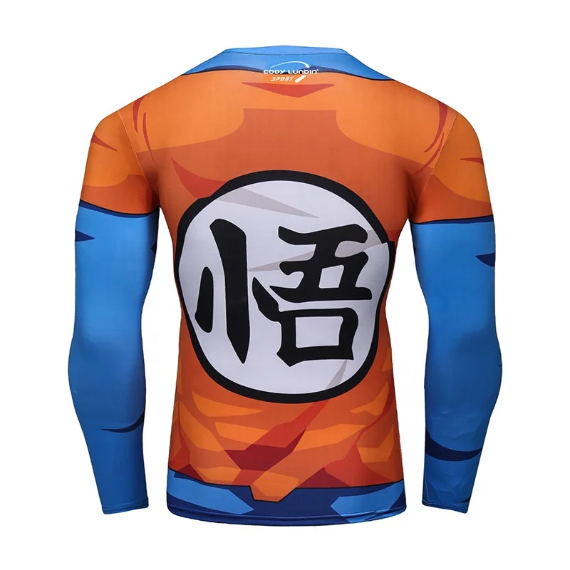 Japanese Anime Cosplay Costume Son Goku Vegeta Shirts Mens Sublimation Workout Clothing