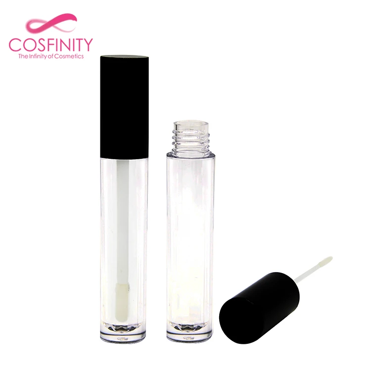 New fashion rose pink printed empty cute unique lip gloss container plastic cosmetic packaging lipgloss tube