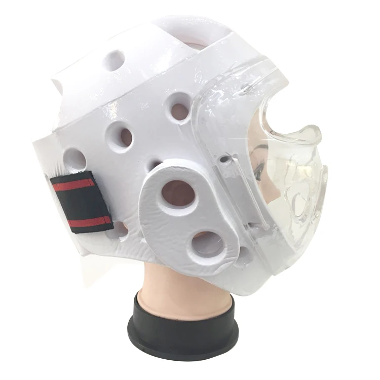 Sample free shipping High quality and durable white taekwondo blue head protector guard taekwondo helmet taekwondo helmet