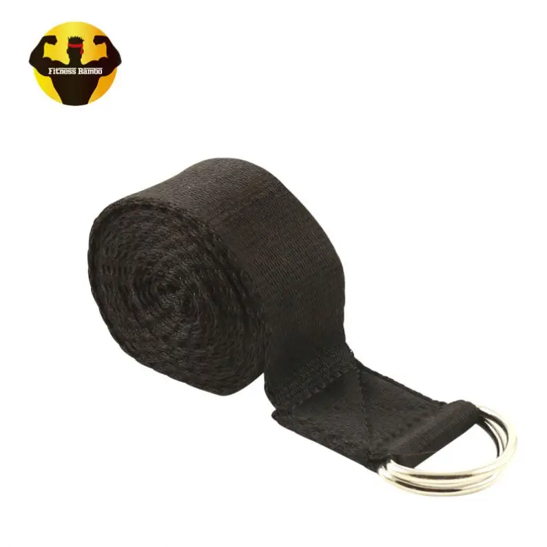 Rambo hot selling 2019 Colorful D Ring training Cotton Stretch hemp Yoga bands and yoga Strap