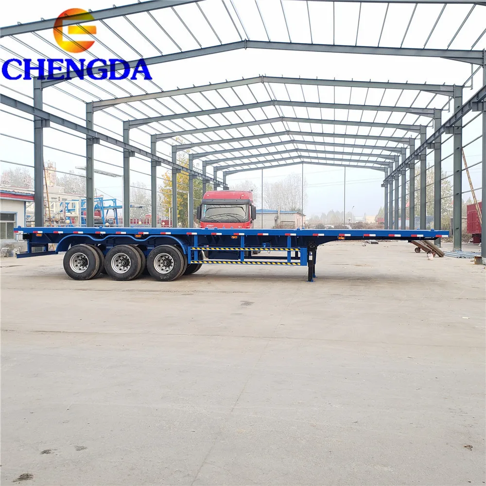 3 Axle 40ft Container chassis flatbed trucks trailer with twist lock