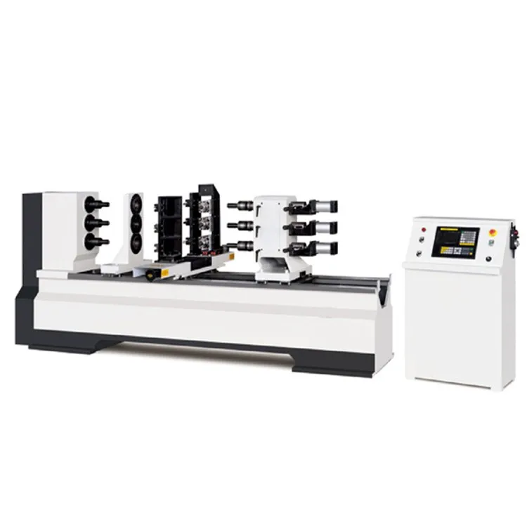 Taian three spindle wood turning lathe cnc wood cutting lathe machine  H-T150D-TM