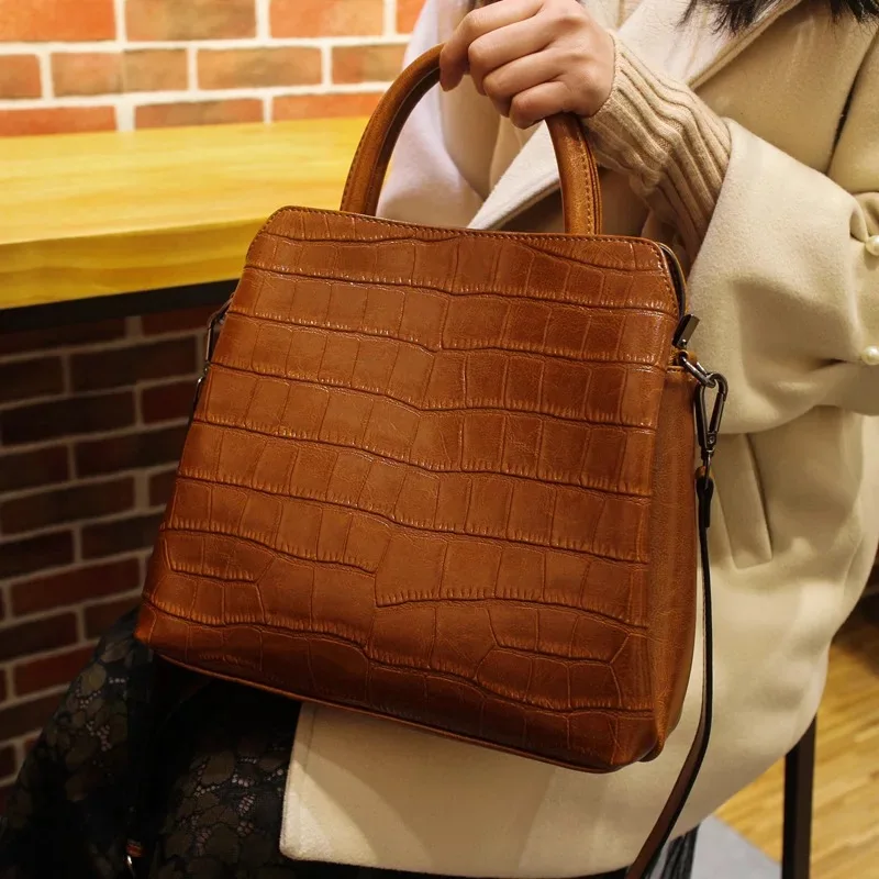 2018 New luxury crocodile skin ladies genuine leather handbag for women