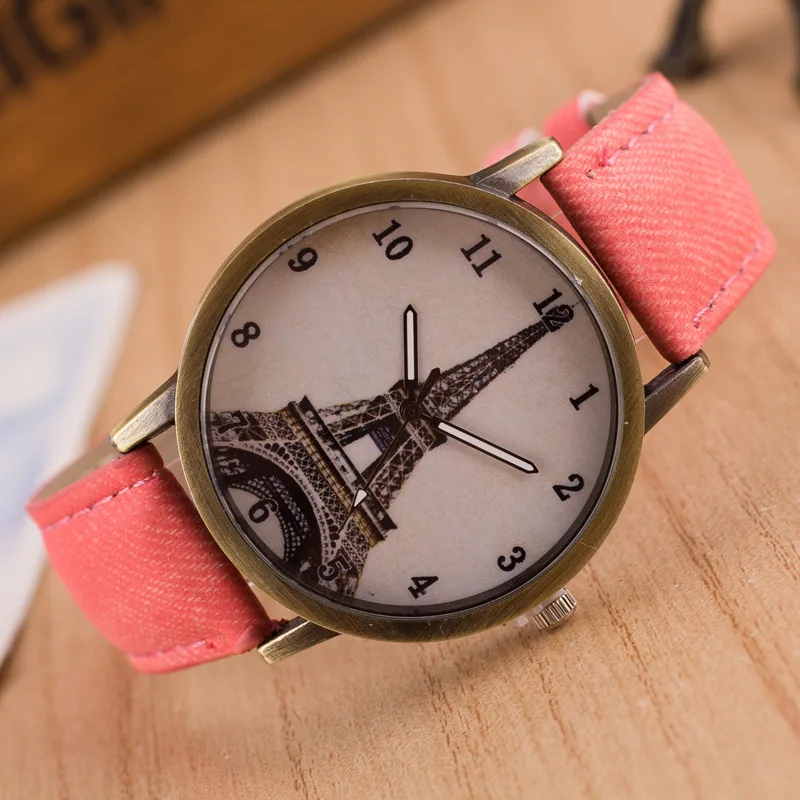 Big Eiffel Tower design womage quartz watch