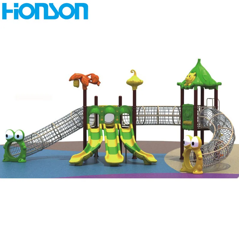 kids climbing net climbing tunnel outdoor playground with plastic slide climbing net outdoor playground
