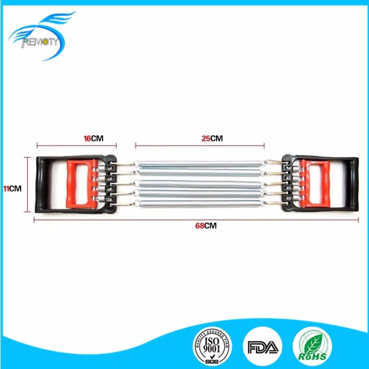 
Spring Chest Expander Red & Black Plastic Handle 5 Springs Chest Arm Expander Pull Exerciser 