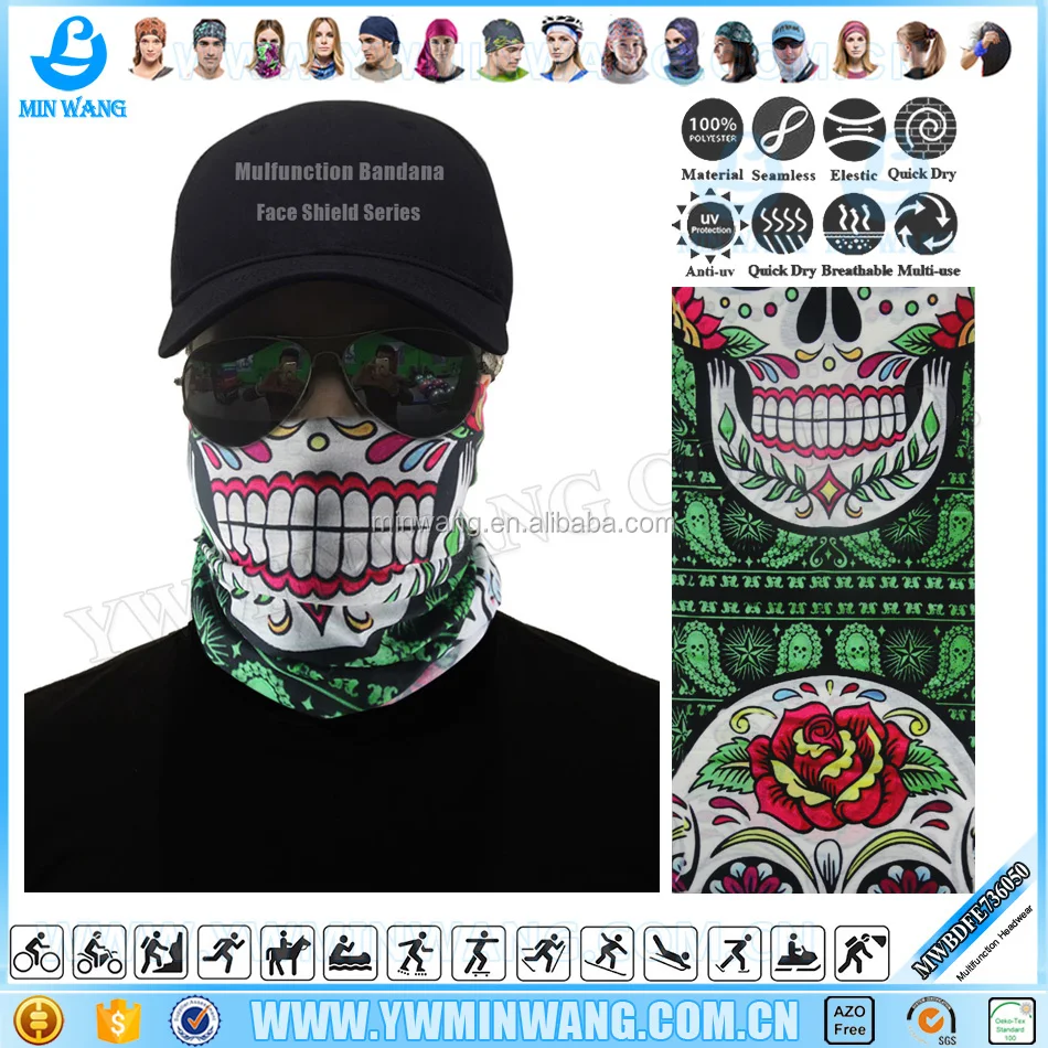 
2017 Top Popular 3D Printing Tube Face Bandana Multifunction Seamless Headband 