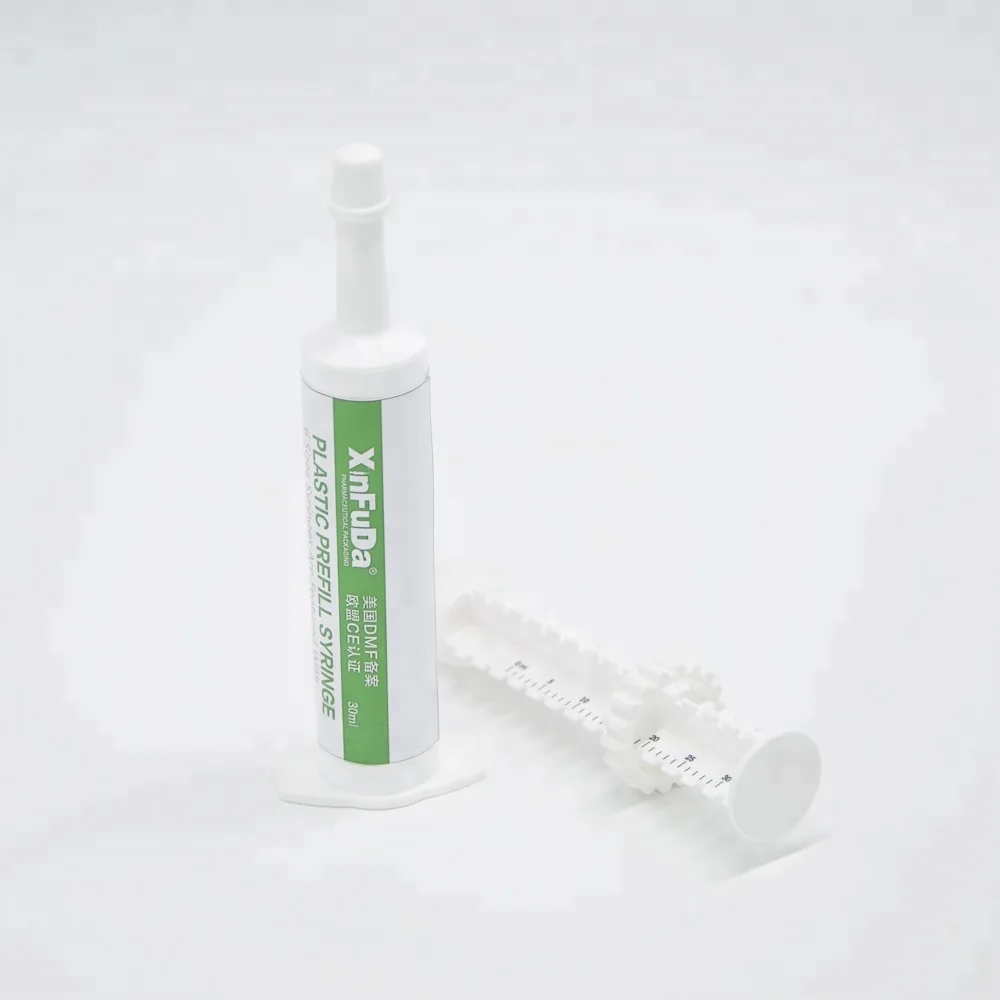 30ml PE piston irrigation syringe tip cap plastic packaging materials used in veterinary from disposable syringe manufacturer