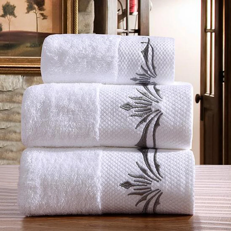 Custom Made Hotel Towel 100% Egyptian Cotton Terry Dobby Bath Towel Large Beach Towel