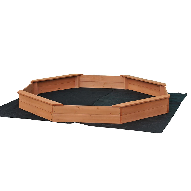 Big Garden Octagonal Kids Sandpit With Cover And Bench