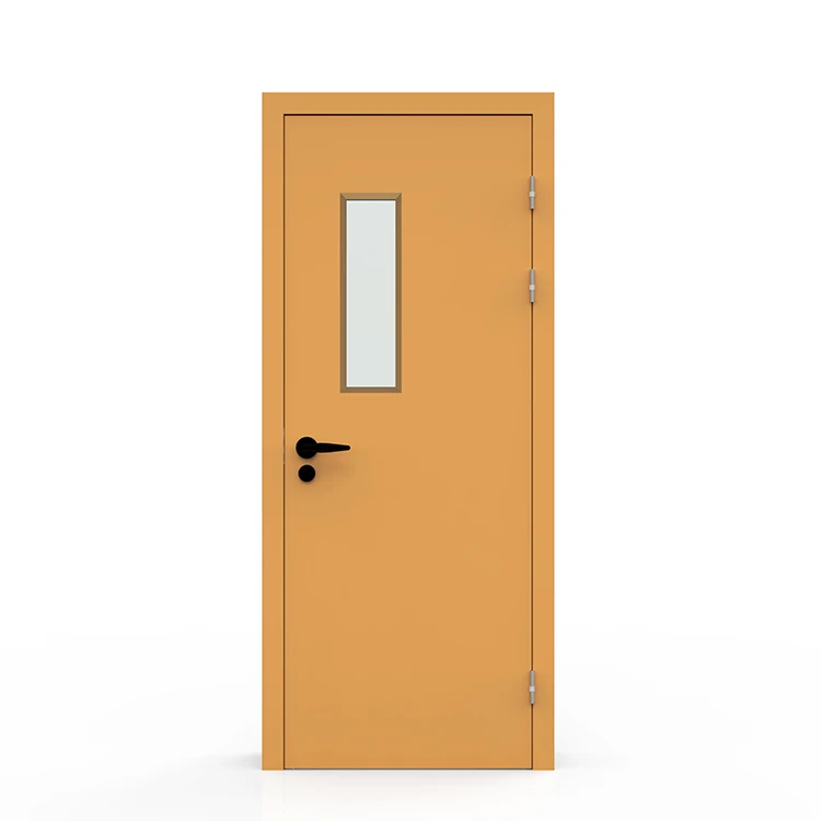 Hospital glass emergency exit doors size steel fireproof door with push bar