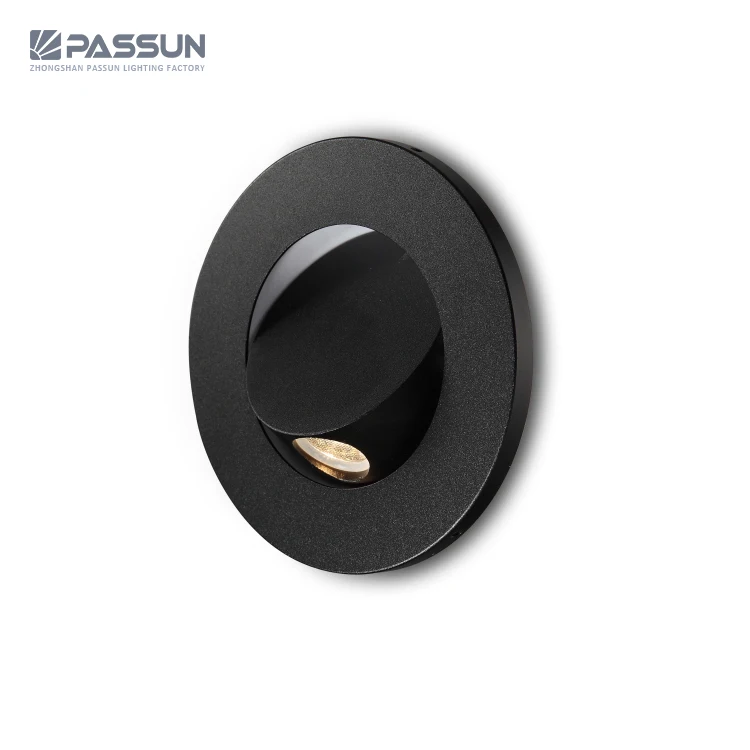 3W reading lamp from PASSUN lighting with hidden switch in black