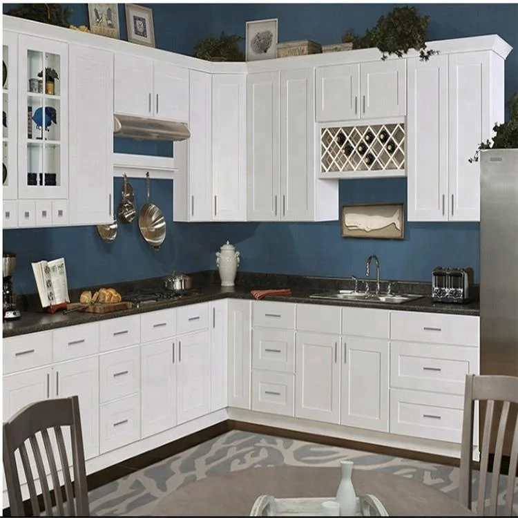 2019 Hot Sell Classic Style Wooden Kitchen Cabinet With Shaker Door For American