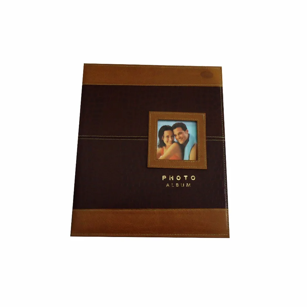 PU Leather wedding photo album cover with 20pcs transparent pocket