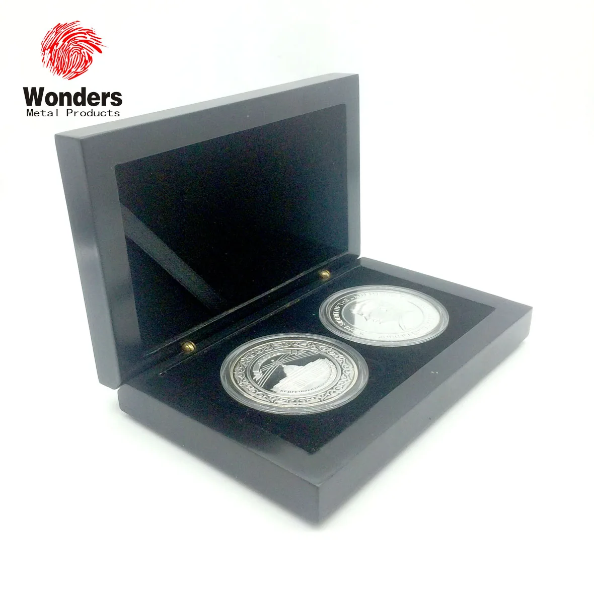 Commemorative wooden coin display box gold coin gift box wholesale