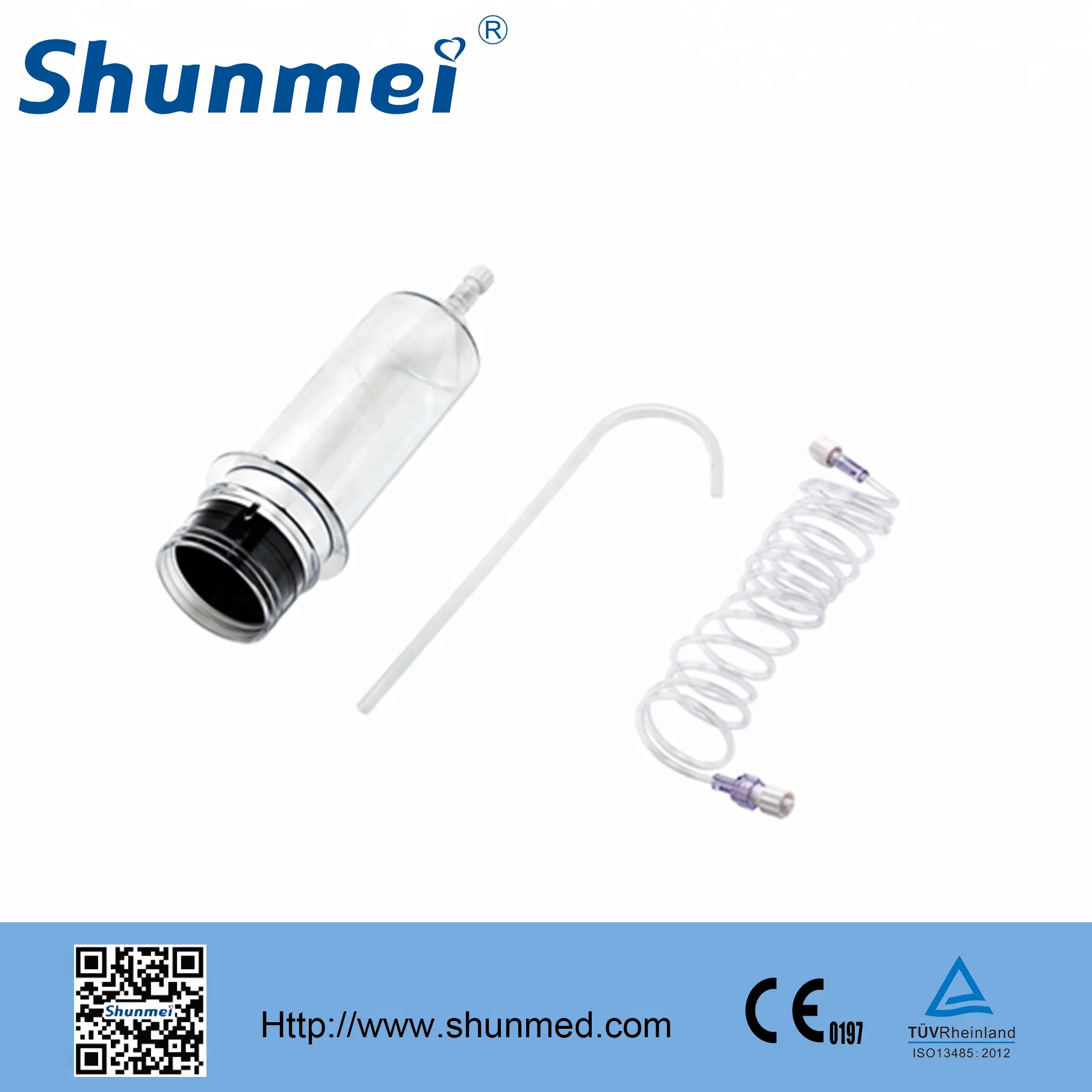 
Medical high pressure injector syringe/disposable angiographic syringe 