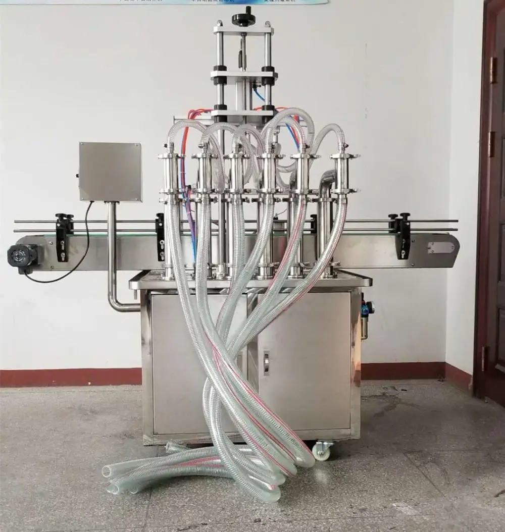 Automatic double head liquid filling machine,In-line arrangement water filling machine