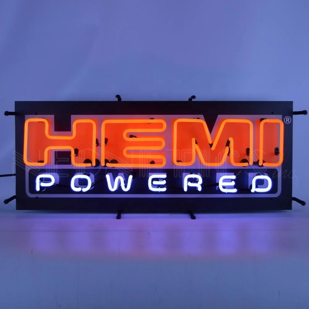 Vintage neon lights oem china factory shanghai Antuo neon glass light custom logo metal grid Mopar neon light