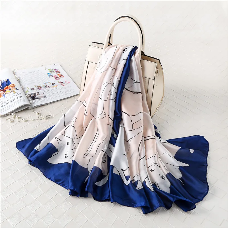 Zipei 2019 fashion hot sale woman scarf silk satin beach scarf shawl