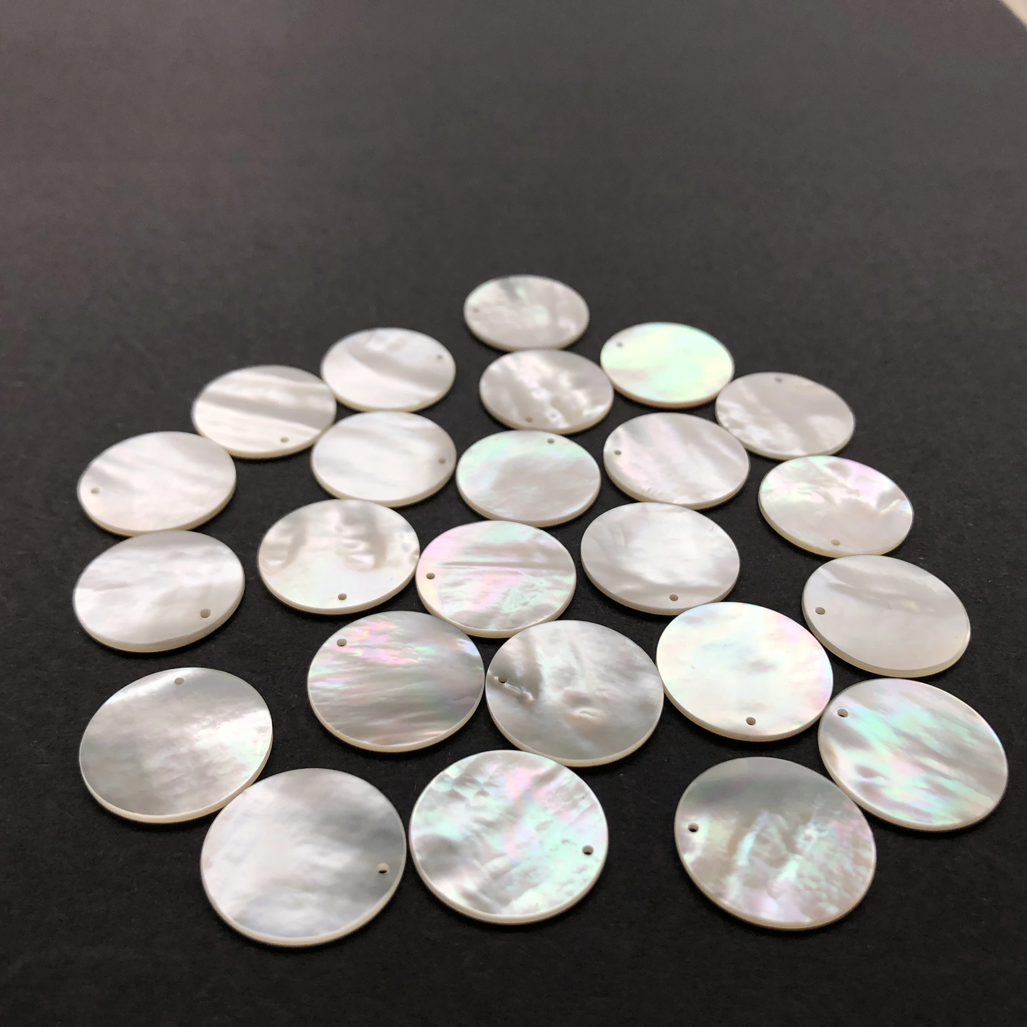 Factory outlet hot sale good quality round mother of pearl Gemstone jewelry punch white shell