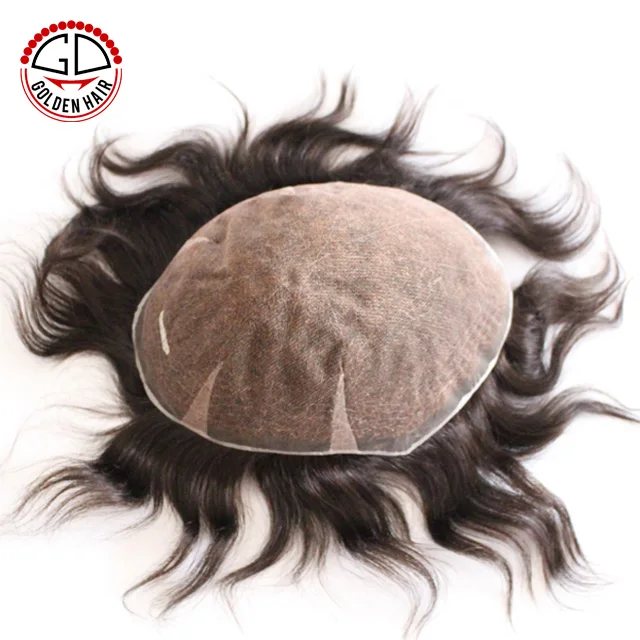 Natural Peruvian Virgin Hair Products For Bald Men, Toupee/Hair Piece