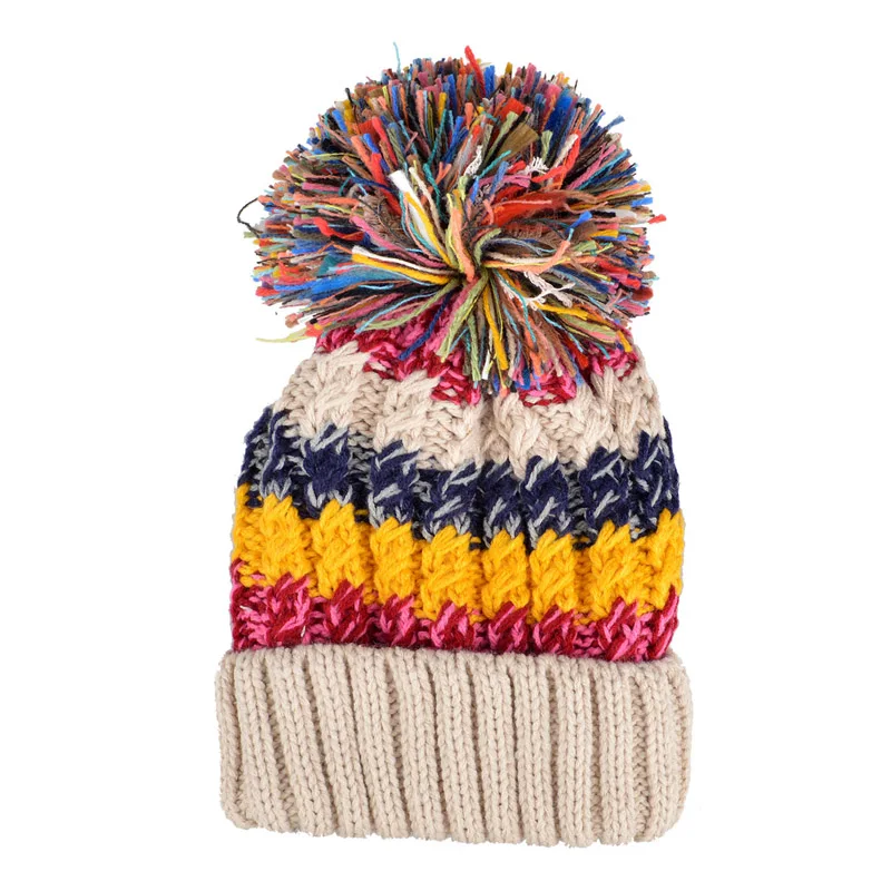 Design manufacturer slouchy custom beanie Your Own Winter Hats wholesale knitting beanie hat with pom pom