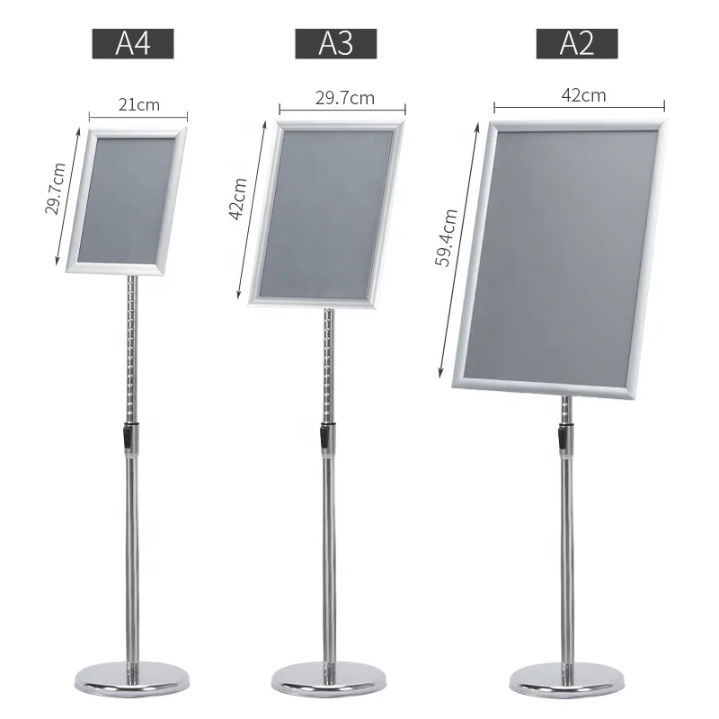Menu Board adjustable display sign  stand with snap frame from factory