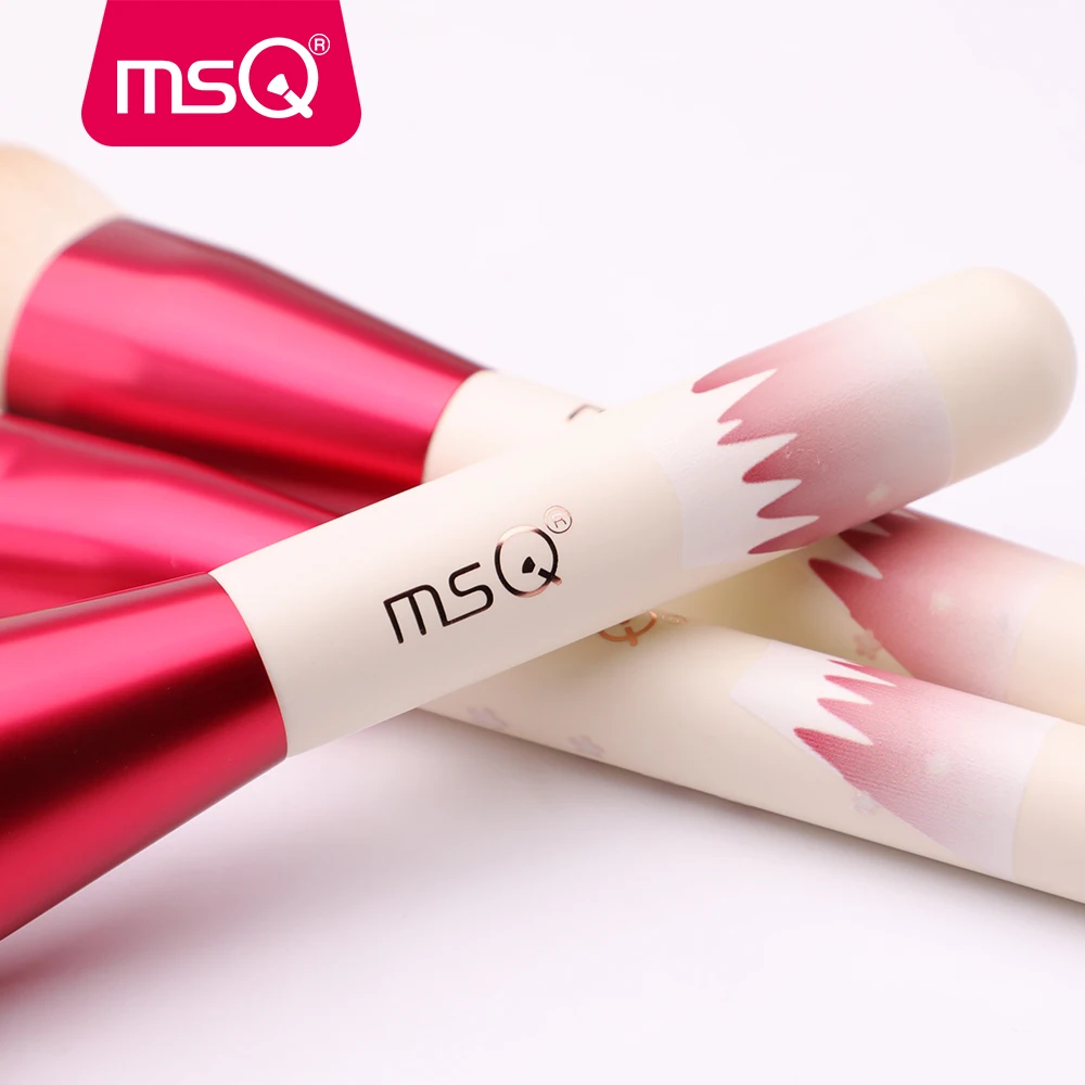 MSQ PINK LADES 12PCS rich hair  hair smooth touch contour foundation eyebrow blending brush set high quality makeup brushes