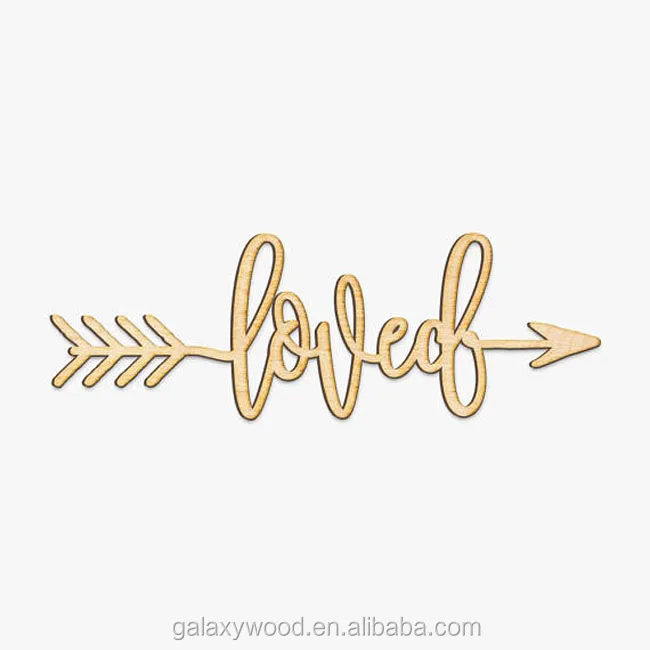 OEM supply laser cut  Loved Arrow Wood Sign  for decor