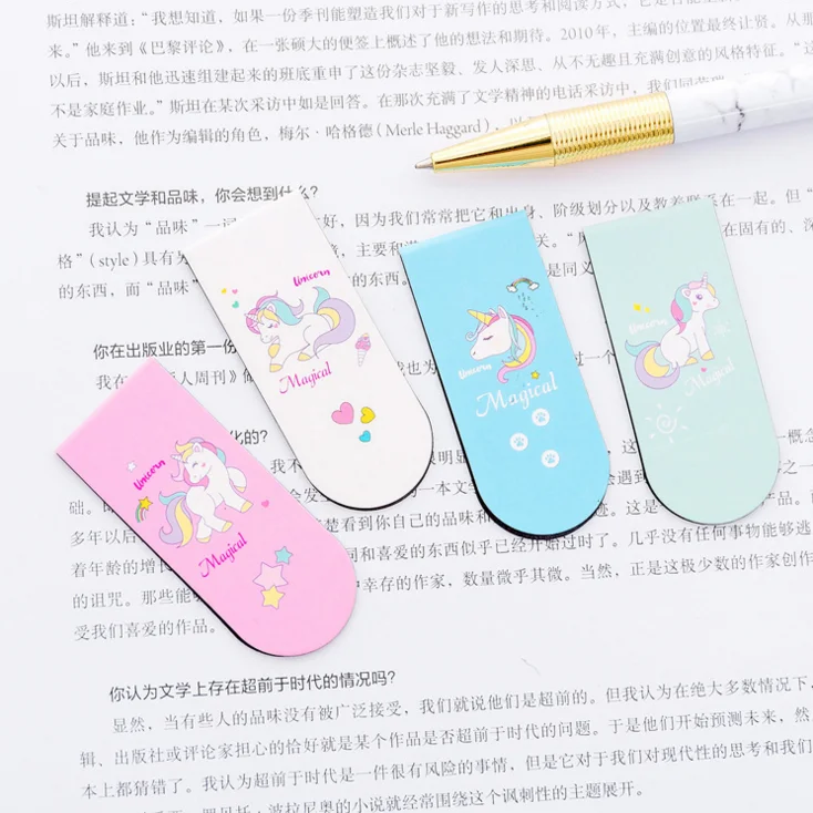 
Cute cartoon animal unicorn magnetic bookmark creative gift mini book folder 