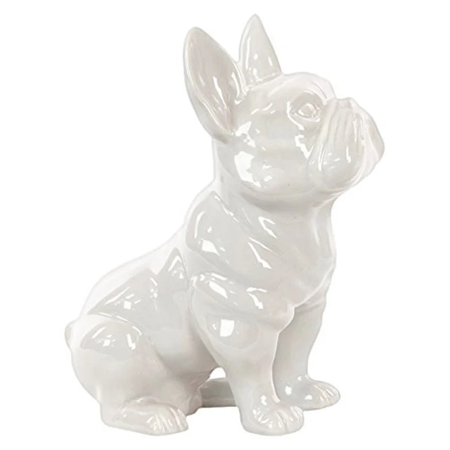 Collectable White Ceramic dog Statue