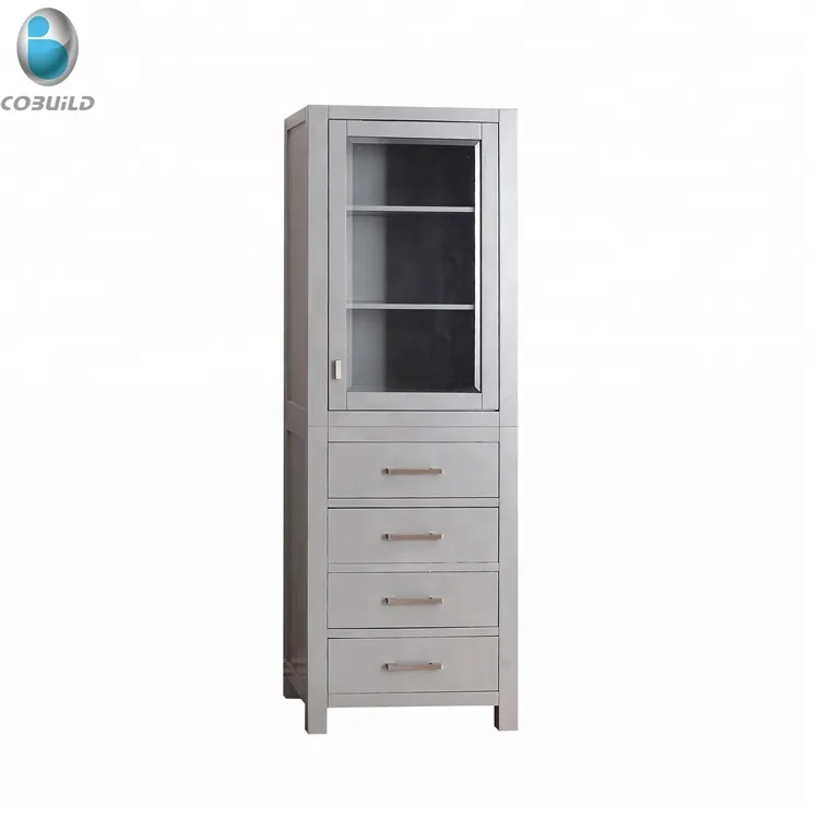 Plywood good quality linen tower tall bathroom cabinets